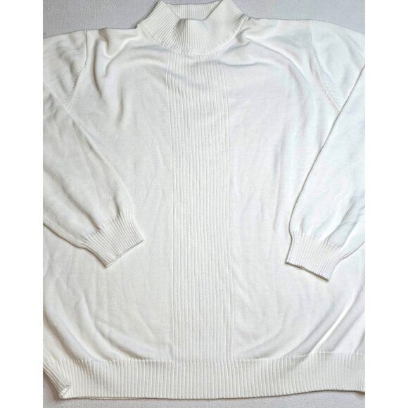 Dressbarn Woman Ivory Long Sleeve Turtleneck Sweater 18/20 Acrylic & Cotton Blen - Picture 2 of 8